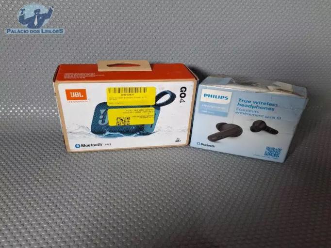 FONE DE OUVIDO E CAIXA DE SOM